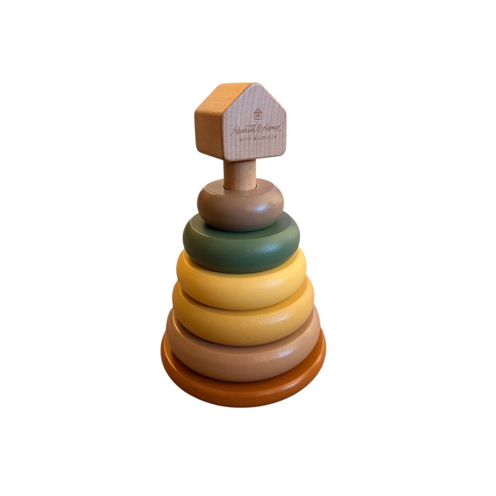 Hearth‎ & Hand by Magnolia Toy Rainbow Wooden Montessori Ring Stacker